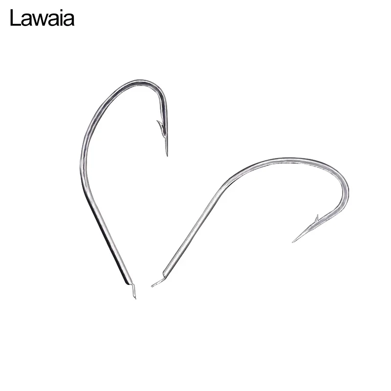 Lawaia 50pcs Iron With Barbed Hooks Japanese Imports Bulk With Barbed Sea Fishing Long-handled Hooks Wild Fishing Gear Hook Tool