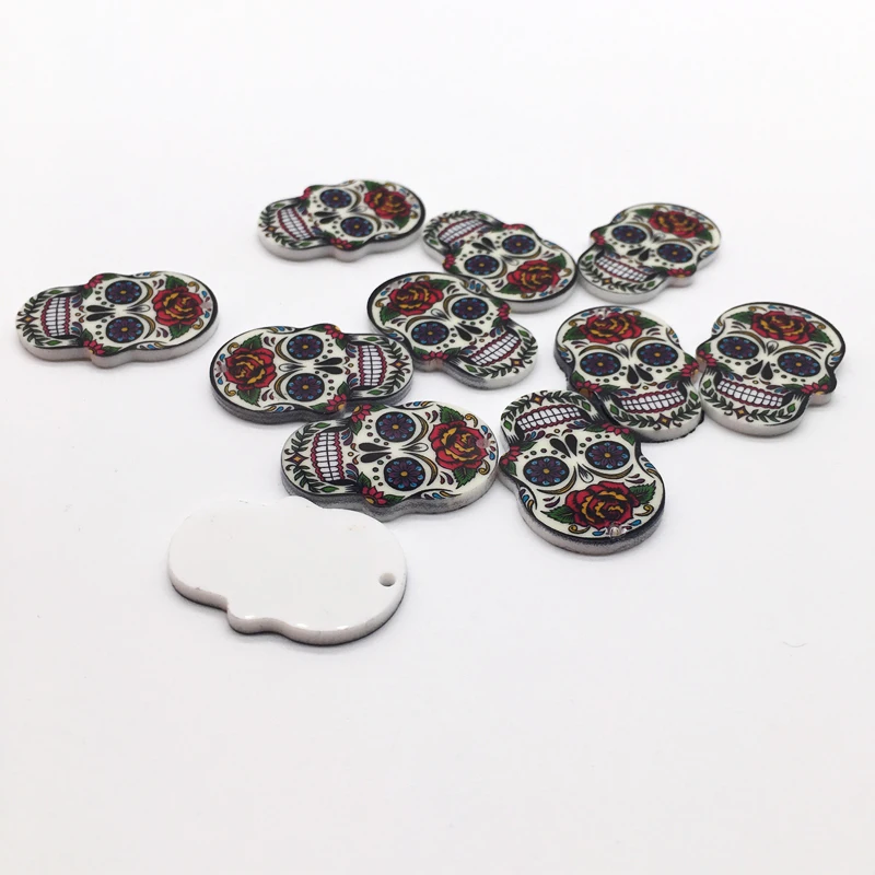 10 шт. шармы в виде черепа Хэллоуин для изготовления ювелирных изделий Calavera Милый