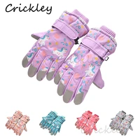 winter unicorn girls boys gloves plush skiing kids mittens warm non slip waterproof children full finger gloves 6 10years