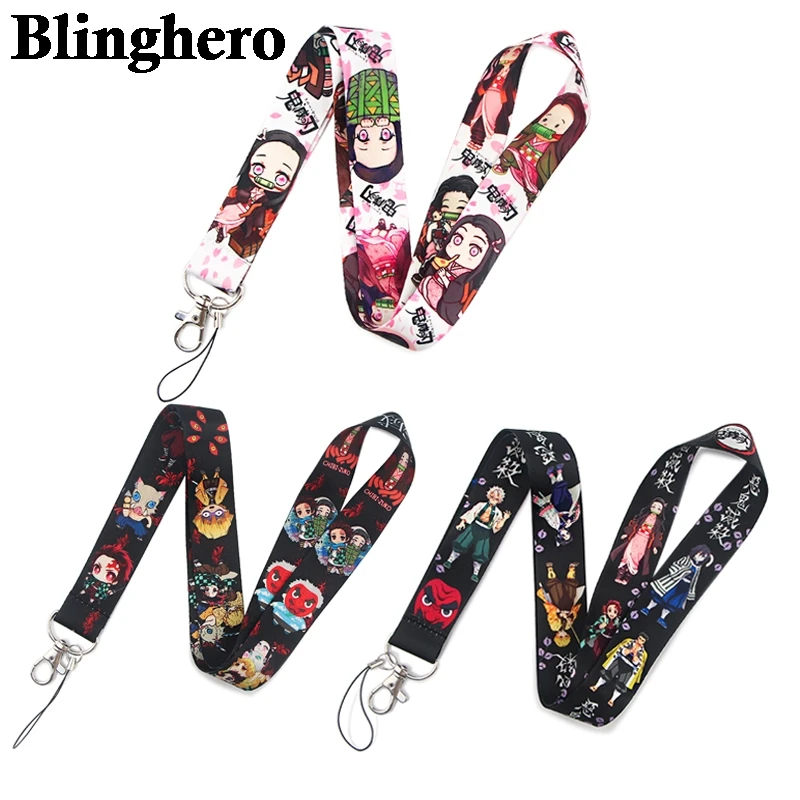 CA1054 демон Slayer Lanyards аниме шейный ремешок для мобильного телефона ID держатель карт