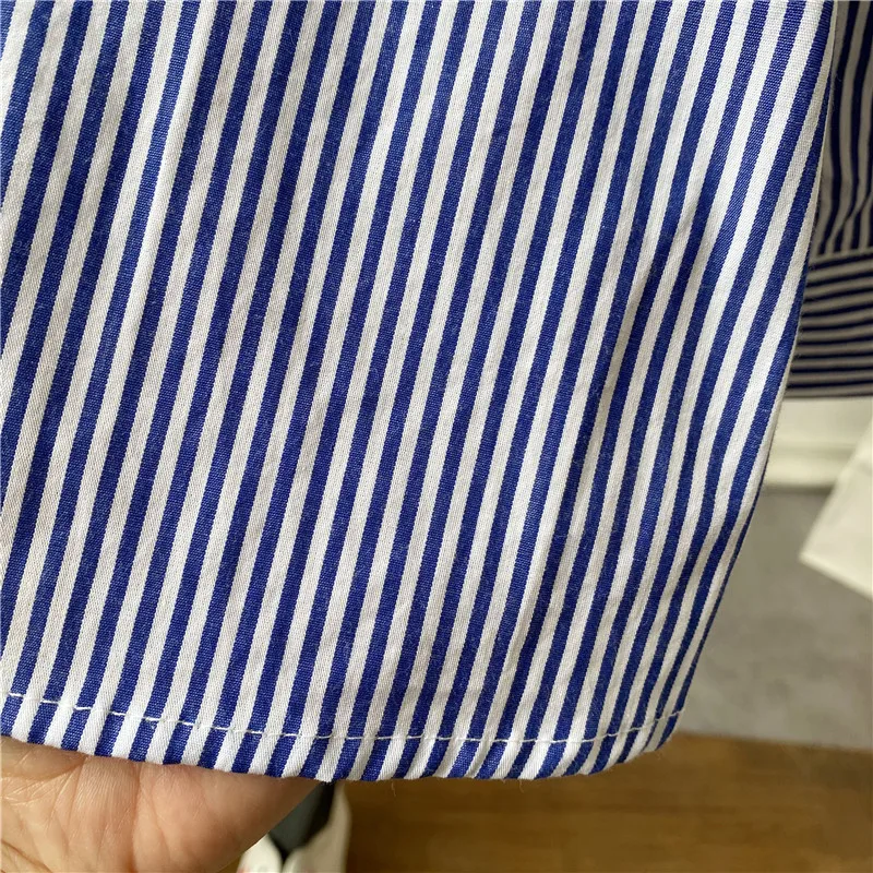 

Women Long Sleeve Pullover Hoodies Drawstring Korean Actsy Striped Hooded Sweatshirt Jumpers for Students