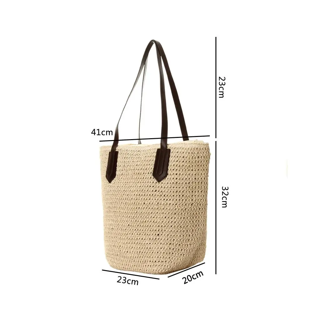 

Women Straw Beach Bag Vogue Travel Holiday Vacation Leisure Handmade Woven New Tote Shopping Large Capacity Ladies Shoulder Bag