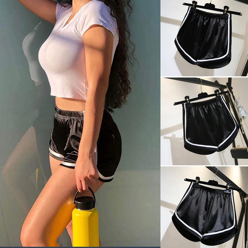 Сексуальные шорты обтягивающие тянущиеся спортивная одежда узкие укороченные