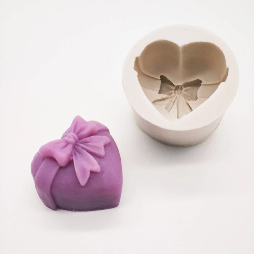 

3d форма сердечко Diy украшения для ароматерапии в виде свечей, украшения на День святого Валентина, Пасхальный цветок, помадка, силиконовая ф...