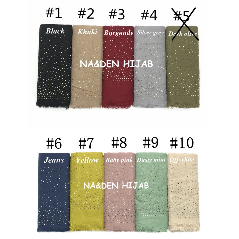 Новый сверкающий шарф со стразами хиджаб плотная шарфы и шали мягкая женская