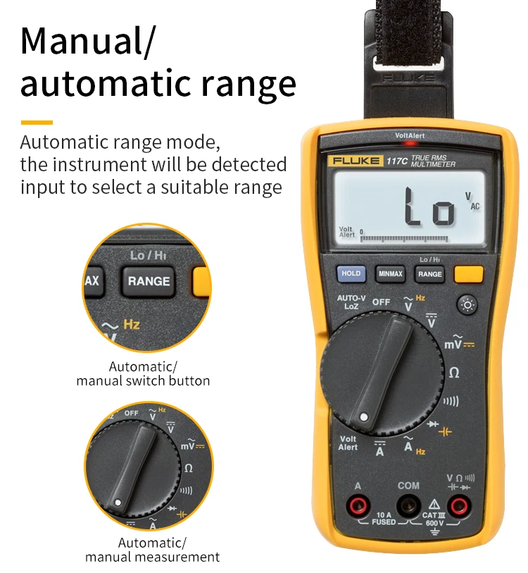 Цифровой мультиметр Fluke 117C HAVC voltalero с подсветкой 117 True RMS