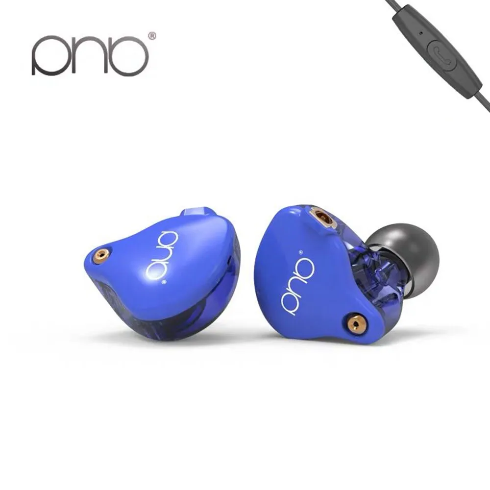 Blue With Mic PHB EP-022B 1BA+ 1DD гибридные наушники HIFI бас гарнитура DJ монитор бег спортивные наушники вкладыши с MMCX интерфейсом - Цвет: Blue With Mic
