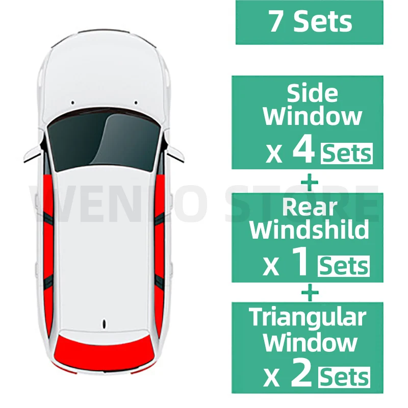 WENLO для Honda freed City Crossroad SHUTTLE EDIX MOBILIO Магнитная Автомобильная боковая шторка от солнца, сетчатая Автомобильная шторка - Color: 7pcs