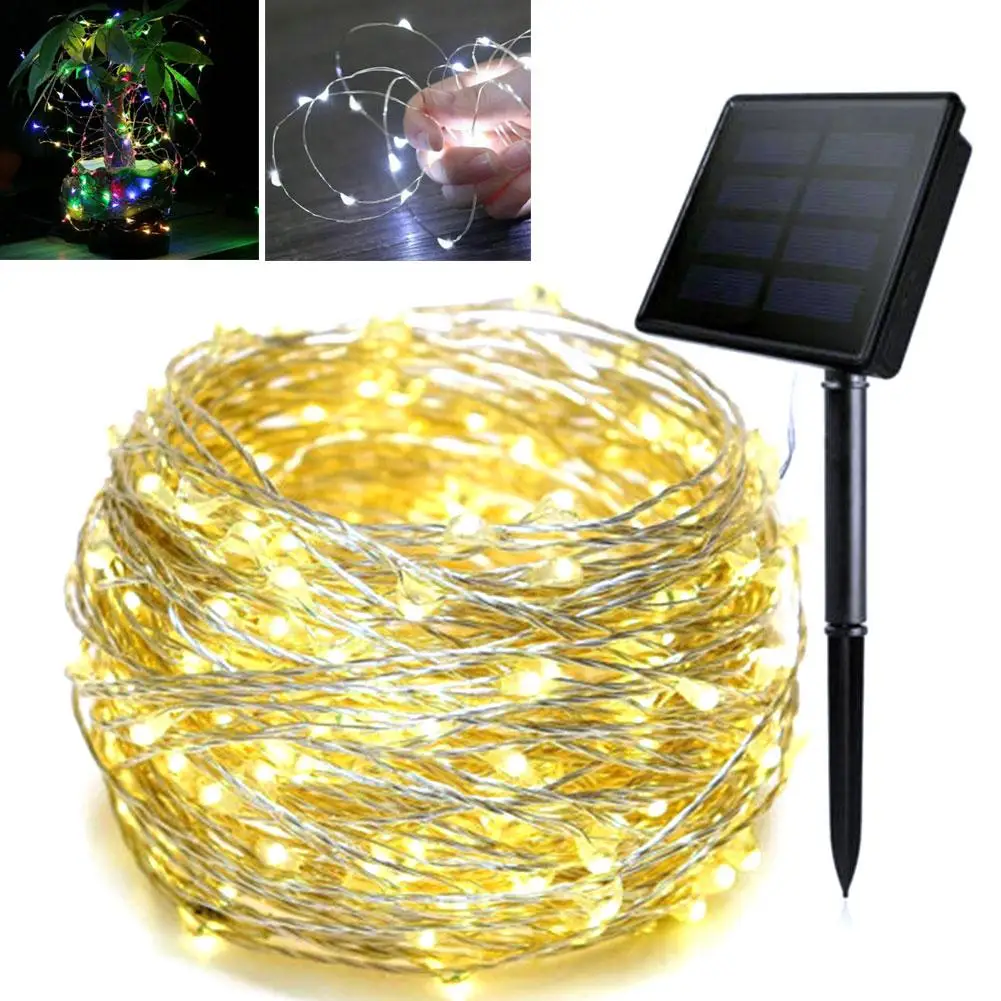 

Waterproof 200LED Solar Fairy Copper Wire String Lights Garden Party Decoration Outdoor led strip Christmas Party Wedding Decor