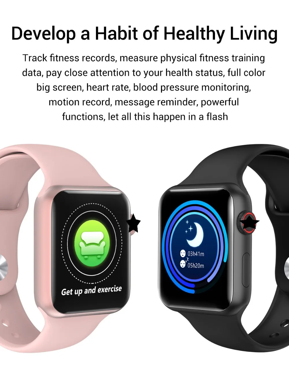 SmartWatch V6 Heart Rate Monitor waterproof Smart watch women man for IOS Apple iPhone Android phone PK watch 5 IWO 11/12 P68/70
