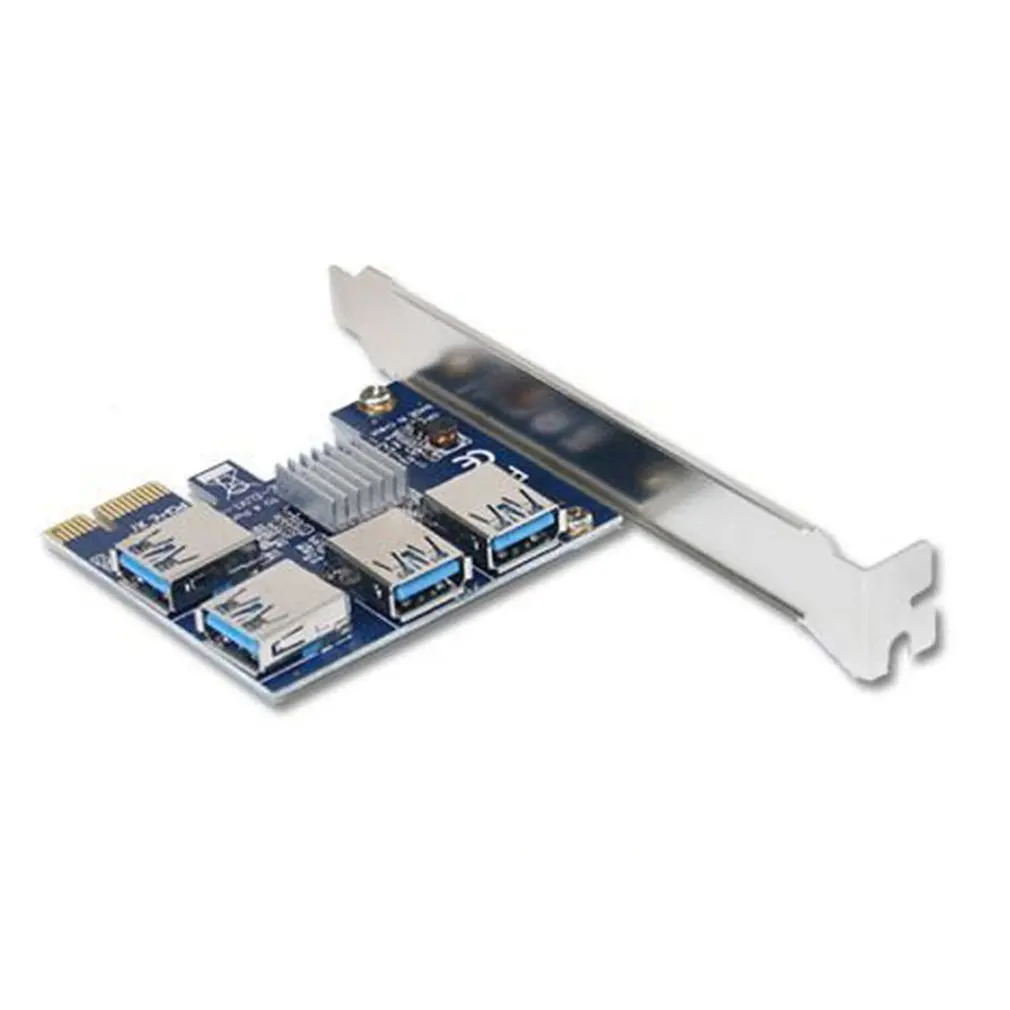 

Плата расширения интерфейса PCI-E с один на четыре USB 3,0, умножитель, концентратор-адаптер для устройств майнинга, майнинга, BTC