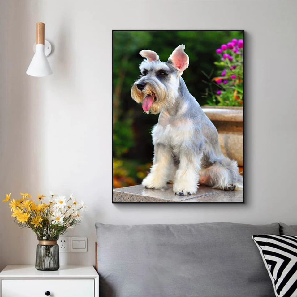 Алмазная 5d картина сделай сам шнаузер животное фотокартина Набор для вышивки