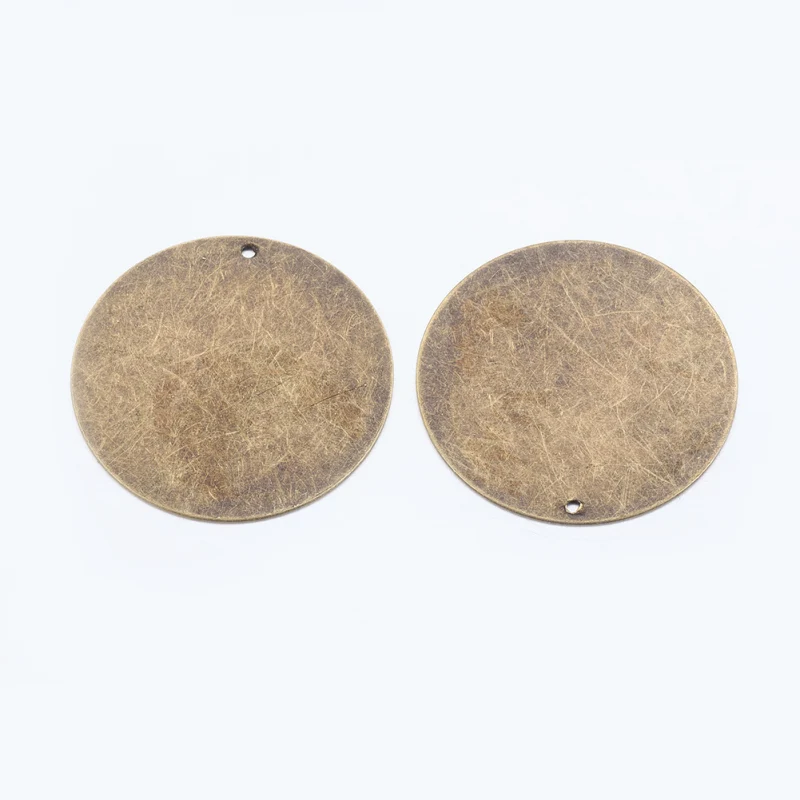 10 шт. металлические прямоугольные метки, латунные пустые штамповочные бирки подвески, античная бронза красная медь F70