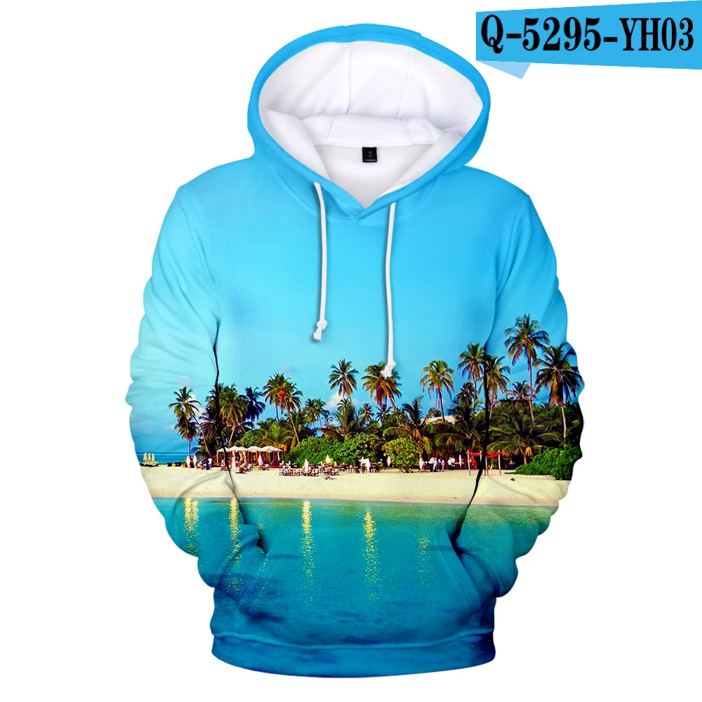 

Classic Ocean Seaside View Coconut Tree 3D printed Hoodies Sweatshirts Men/Women Youthful Sweatshirt Adult/Child Pullovers Tops