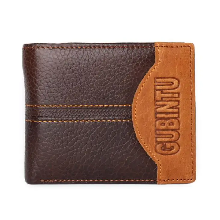 

Exquisite Short Genuine Leather Men Wallets Coin Pocket Card Holder Men Purse Simple Quality Male Wallets For Male Collocation