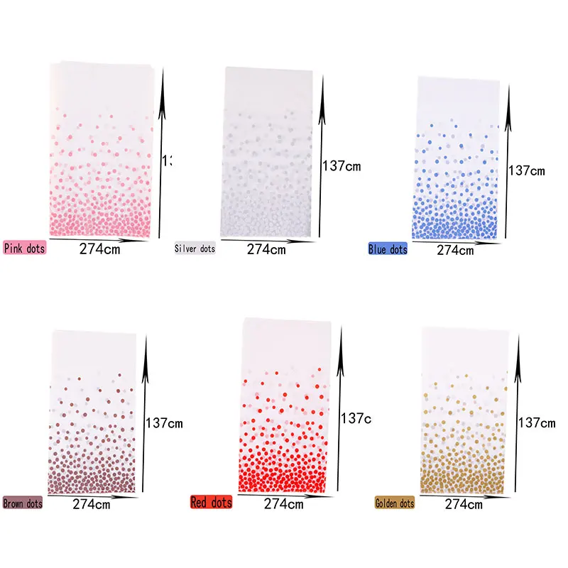 Новинка одноразовая скатерть в горошек серебристая синяя розовая красная