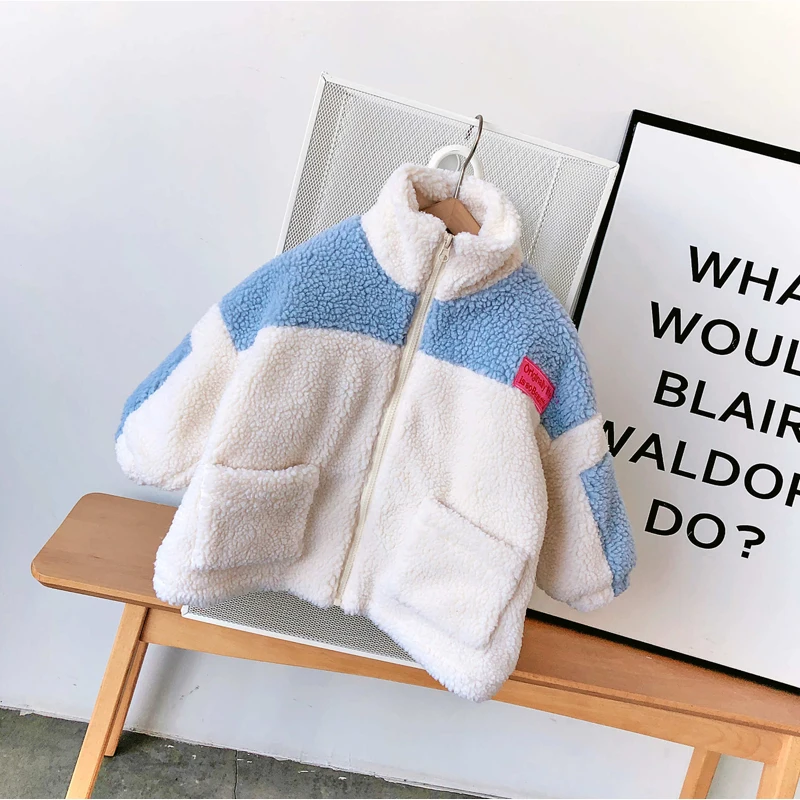 Зимняя Повседневная однотонная куртка для девочек детская с длинными рукавами и