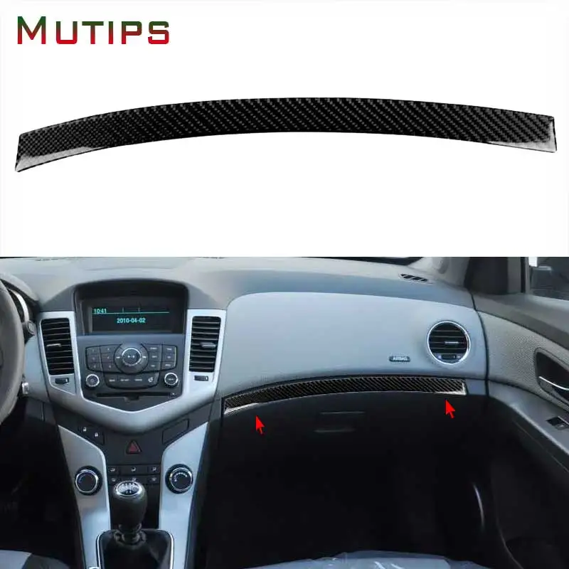 

Car Dashboard Panel Strip Co-pilot Trim Frame Cover Carbon Fiber Accessories Interior Mouldings For Chevrolet Cruze 2009-2015