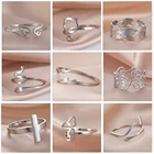 Skyrim регулируемое кольцо для женщин из нержавеющей стали Кошка Змея Крест собака Лапа молния Крыло ангела пара кольцо 2022 модные ювелирные изделия