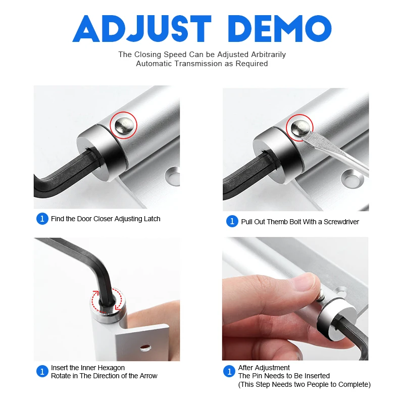 Регулируемая дверная защелка DANPHONE из алюминиевого сплава автоматическая