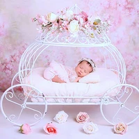 newborn photography props baby iron princess cinderella carriage prop posing pumpkin car poser fotografia photo prop accessories