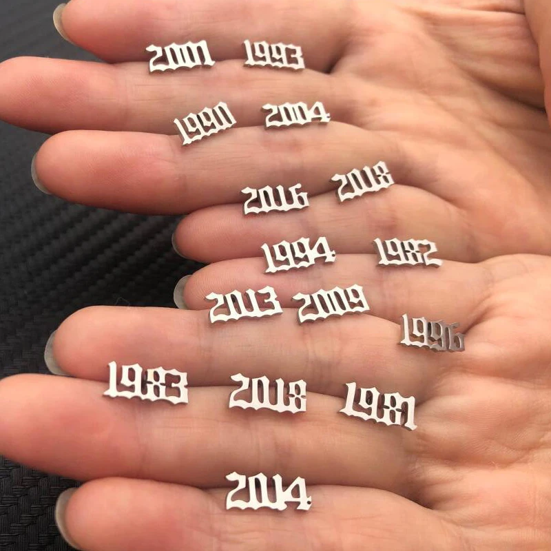Серьги с цифрами для мужчин и женщин ювелирные изделия из нержавеющей стали