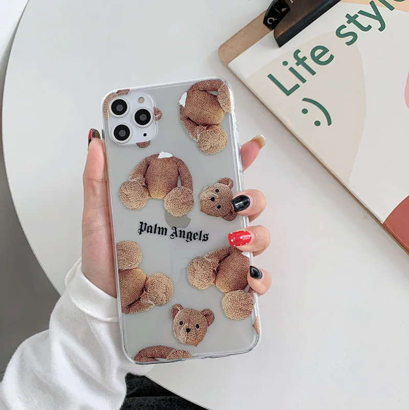 Модный уличный Мягкий силиконовый чехол для телефона с медведем iphone XR X XS MAX 7 6 S 8
