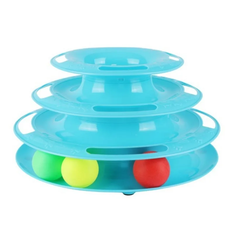 

Interactive Cat Toy Three Layer Colorful Cat Track Tower Toy Great For Multiple Cats