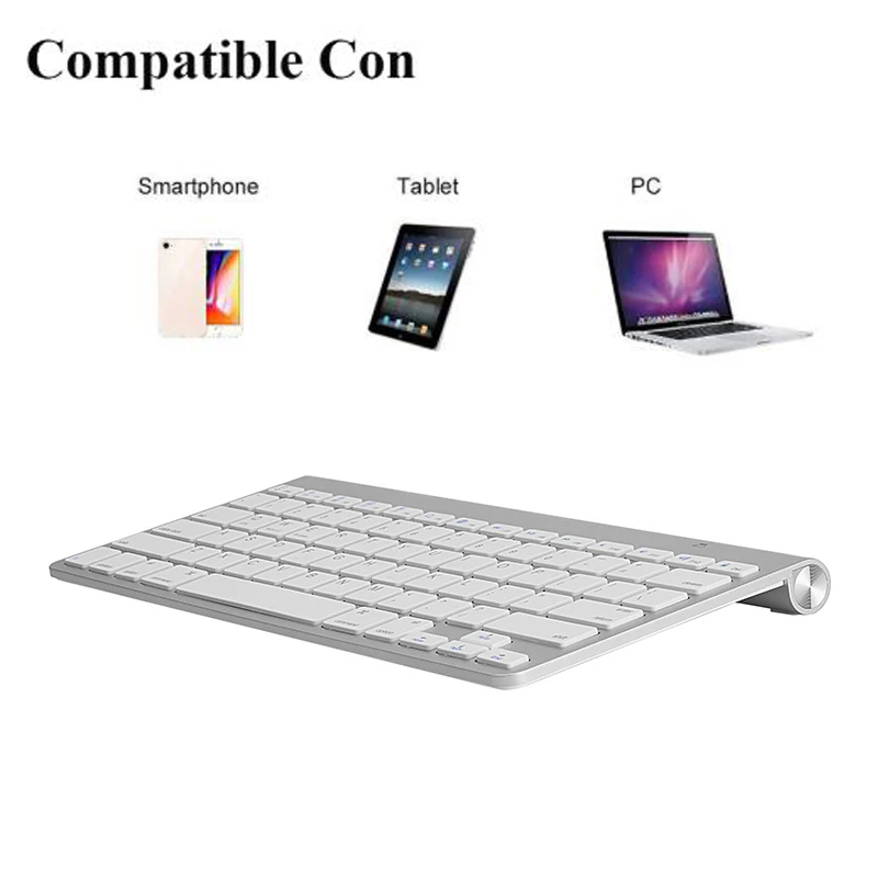 

Беспроводная клавиатура с Bluetooth, универсальная русская и английская клавиатура, 78 клавиш, для iPhone, iPad, Mac, Win XP, 12 дюймов, для домашних и офисных ПК