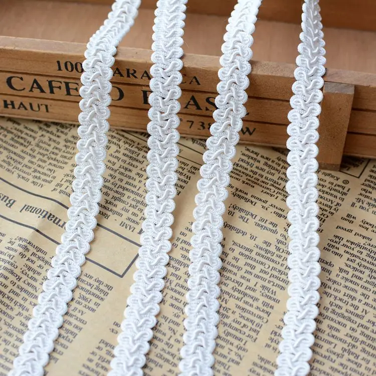 1M Latest White Lace Fabric 1cm Applique Ribbon Trim Guipure Clothing Collar For Sewing Trimmings encaje dentelle EJ6 | Дом и сад