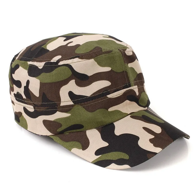 

New camouflage military cap high quality flat hats man woman vintage camo army trucker solid dad hat men's caps bone cotton