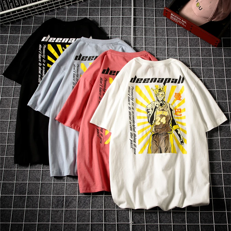 

Cartoon Fade-away Shot Kobe Bryant T Shirt Men 2021 Summer Cotton Tshirt Fashion Casual Short Sleeve Tee Harajuku O-neck T-shirt