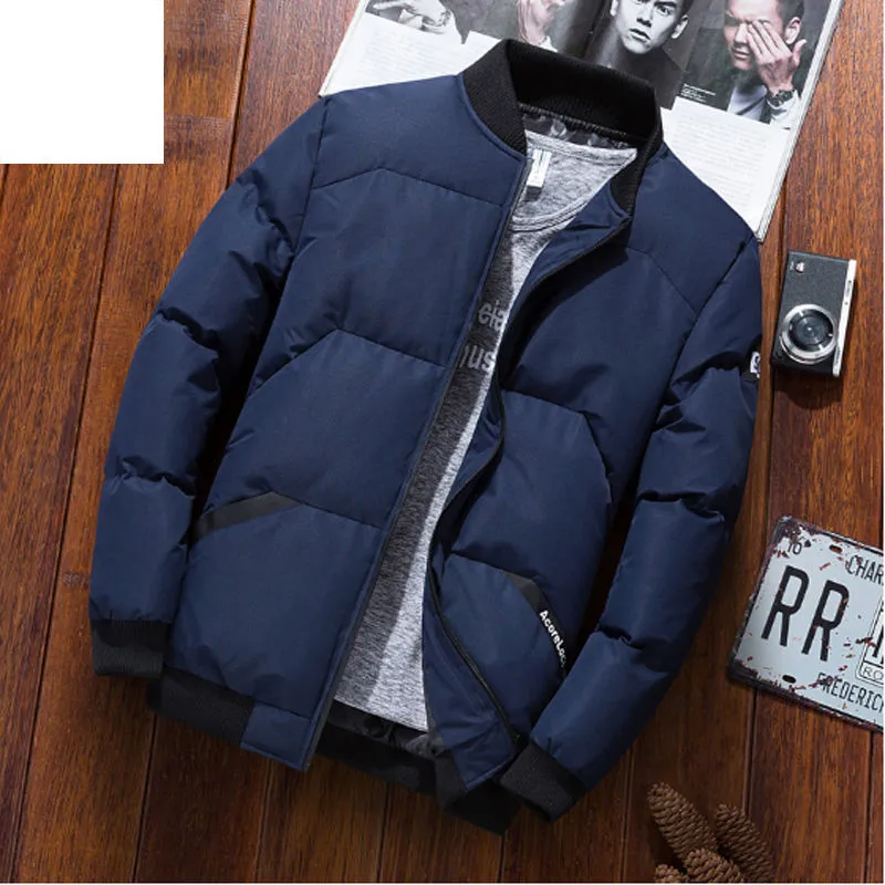 

Fashion Men's Down Jackets White Duck Hig Quality Warm Business Winter Clothing Casual Coat Male Parka Overcoat Gray Black Navy