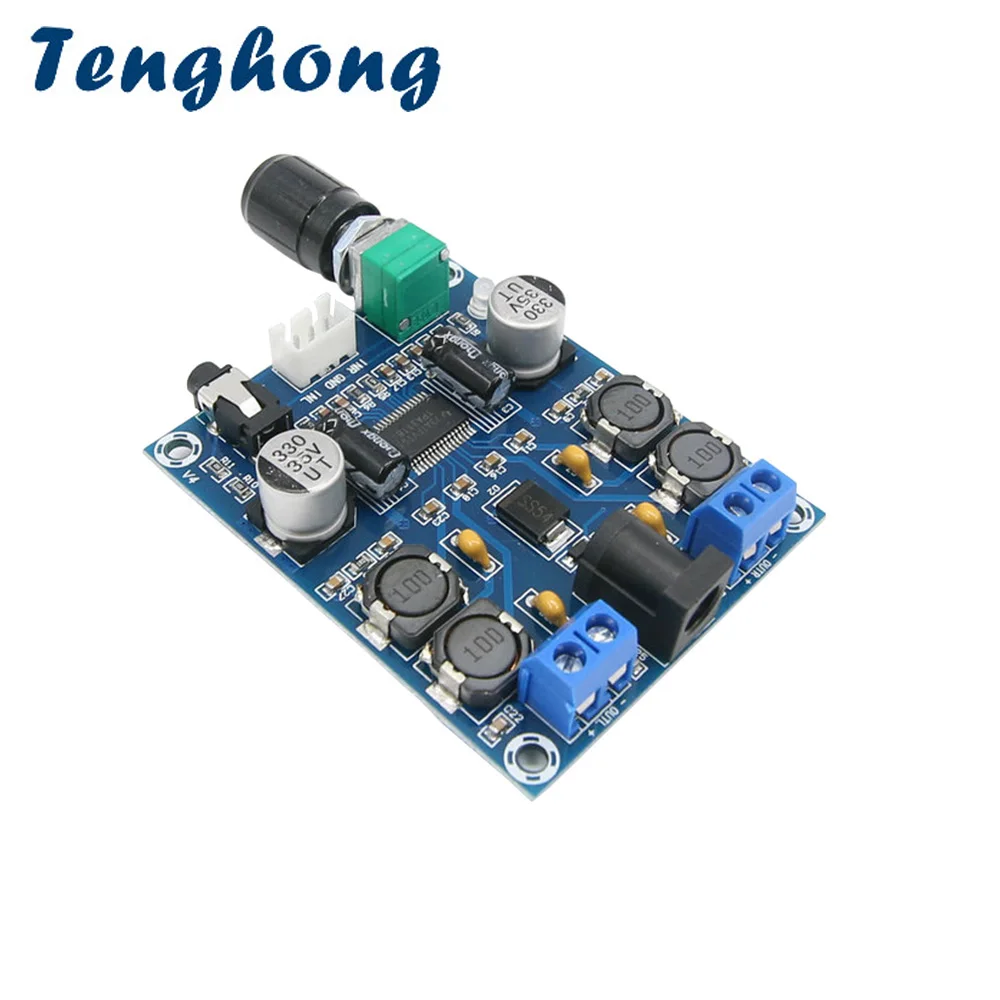 

Tenghong 1 шт. TPA3118D2 плата цифрового усилителя, усилитель, двухканальная Плата усилителя звука 45 Вт * 2 для 4-8ом динамика Amp DIY