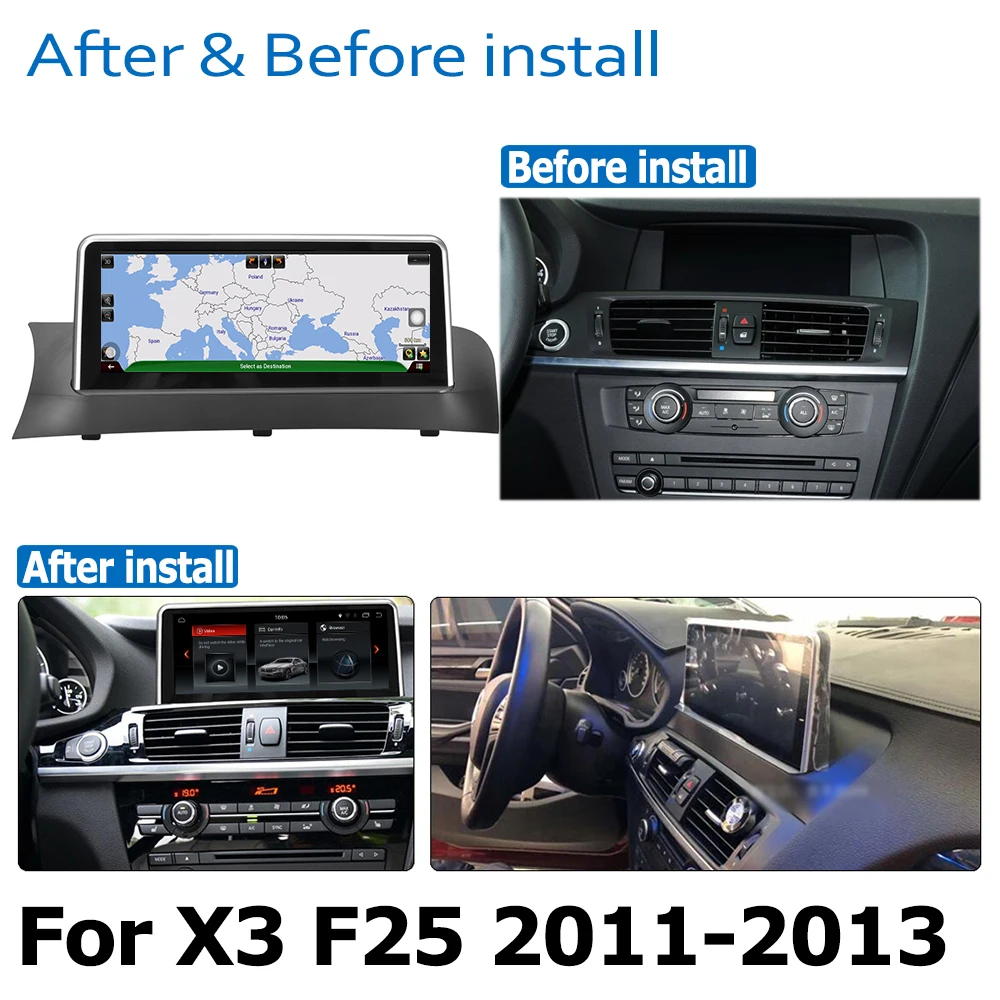 Автомобильный GPS-навигатор Android 8 0 экран для BMW X3 F25 2011 ~ 2013 CIC мультимедийный