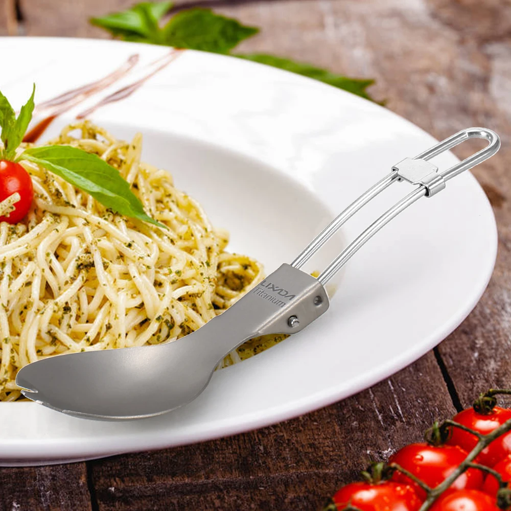 Lixada 4 шт. походная титановая кухонная посуда портативный набор ложка tove Spork лобовое стекло для наружного