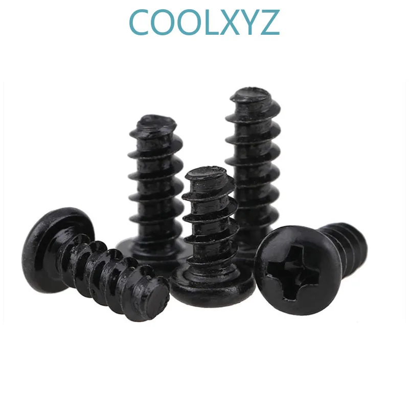 CoolXYZ черная головка Philips плоская Хвостовая самонарезающая Мини Винт PB поперечная