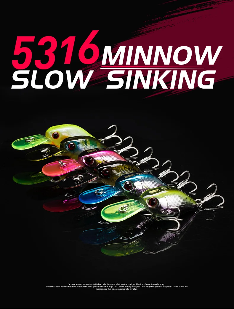 Kingdom Fishing Приманка Crankbait Isca искусственная Jerakbait медленное погружение 50 мм 5 г Воблер для мелкой рыбы форель, щука модель приманки 5316