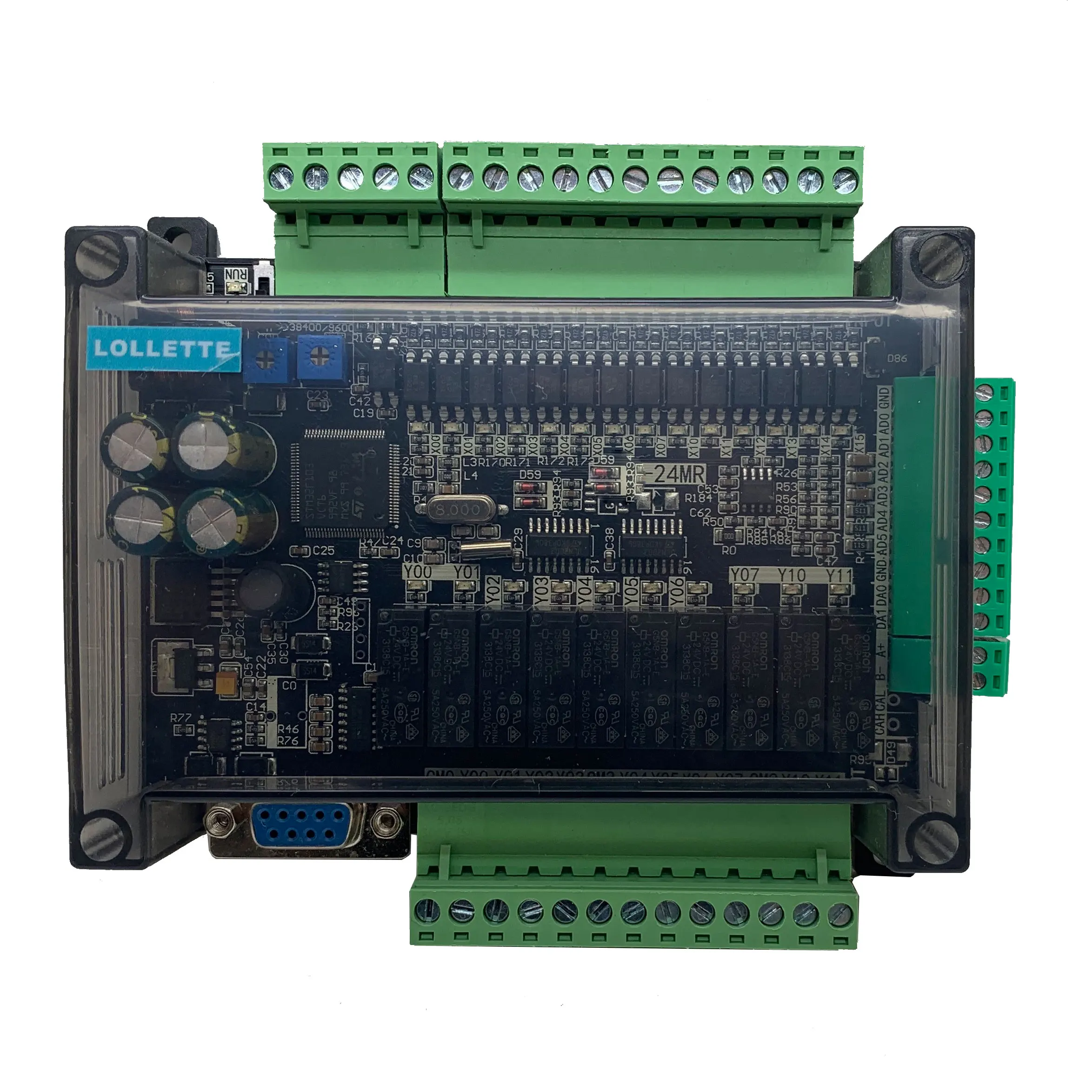 LE3U FX3U 24MR 6AD 2DA Высокоскоростная Промышленная плата управления ПЛК с 485 связью и RTC без кабеля
