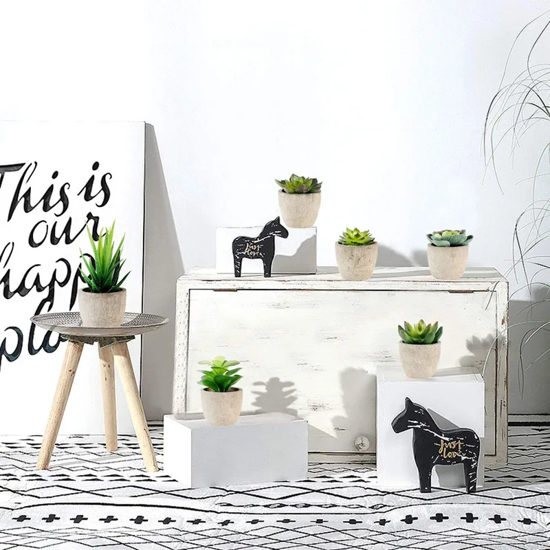 

Artificial Succulents Plants Set of 6 for Home Garden Decoration Wedding Plants Wall Flower Arrangement Bonsai Fake Plants