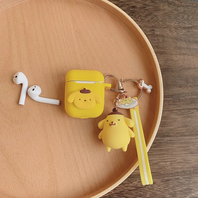 Японская Милая мультяшная гарнитура чехол для AirPods Cinnamoroll Melody Kuromi Buzz Toy беспроводной Bluetooth наушники чехол s с подвеской - Цвет: Золотой
