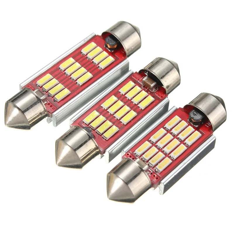 Светодиодная лампа C10W Canbus 12 SMD 4014 внутренний купольный светильник светодиодная