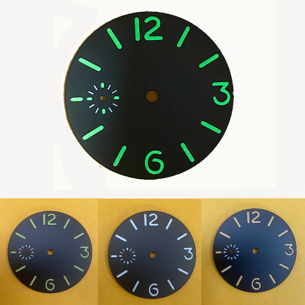 

Циферблат для часов 36 мм, зеленые светящиеся циферблаты для часов, аксессуары для часов ETA6497/ Seagull ST36, запасные части