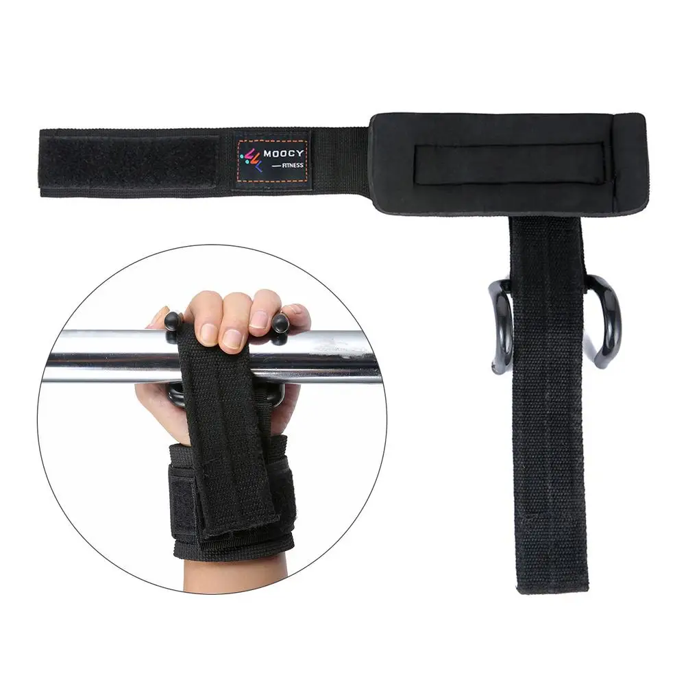 

Weight Lifting Hooks Hand-Bar Wrist Straps Gym Fitness Hook Weight Strap Pull-Ups Power Lifting Gloves For Weight Training 2PC