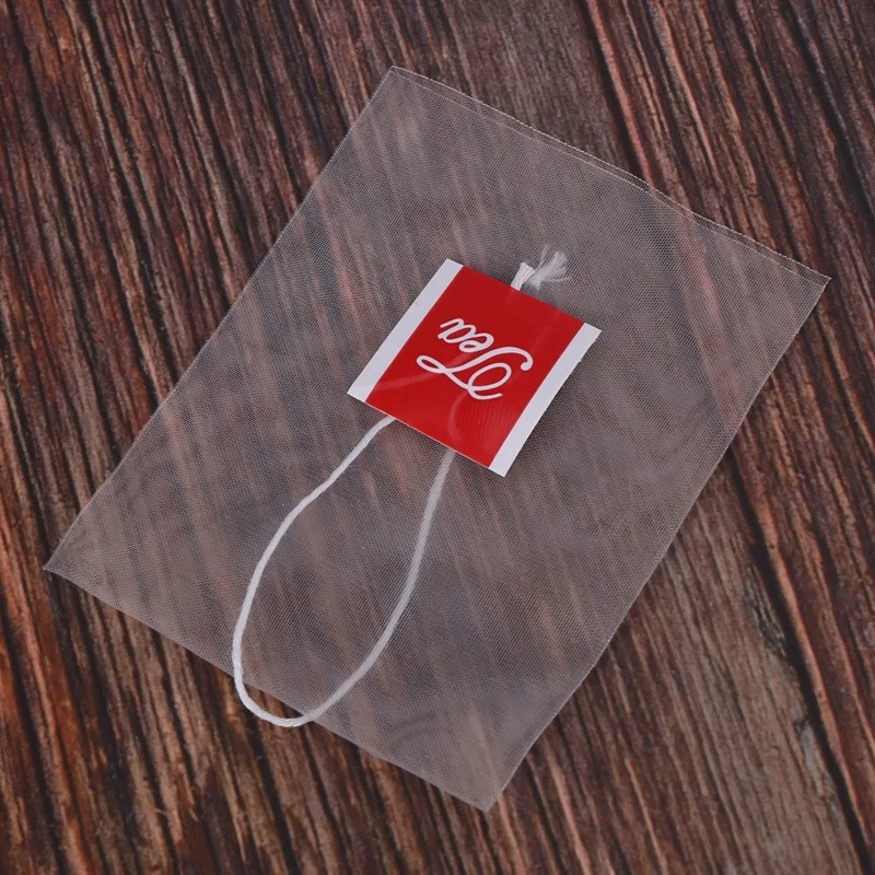

1000Pcs5.5 X 7Cm Pyramid Tea Bag Filter Nylon Tea Bag Single String Label Transparent Empty Tea Bag