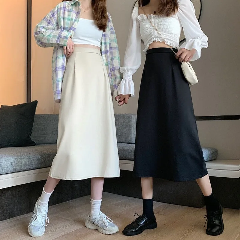 

Юбка женская трапециевидная, однотонная, с высокой талией, 4XL, размера плюс