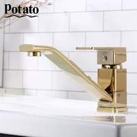 potato bathroom basin faucets gold single handle mounted hot and cold mixer water tap for bathroom p45226 4 p42226 4