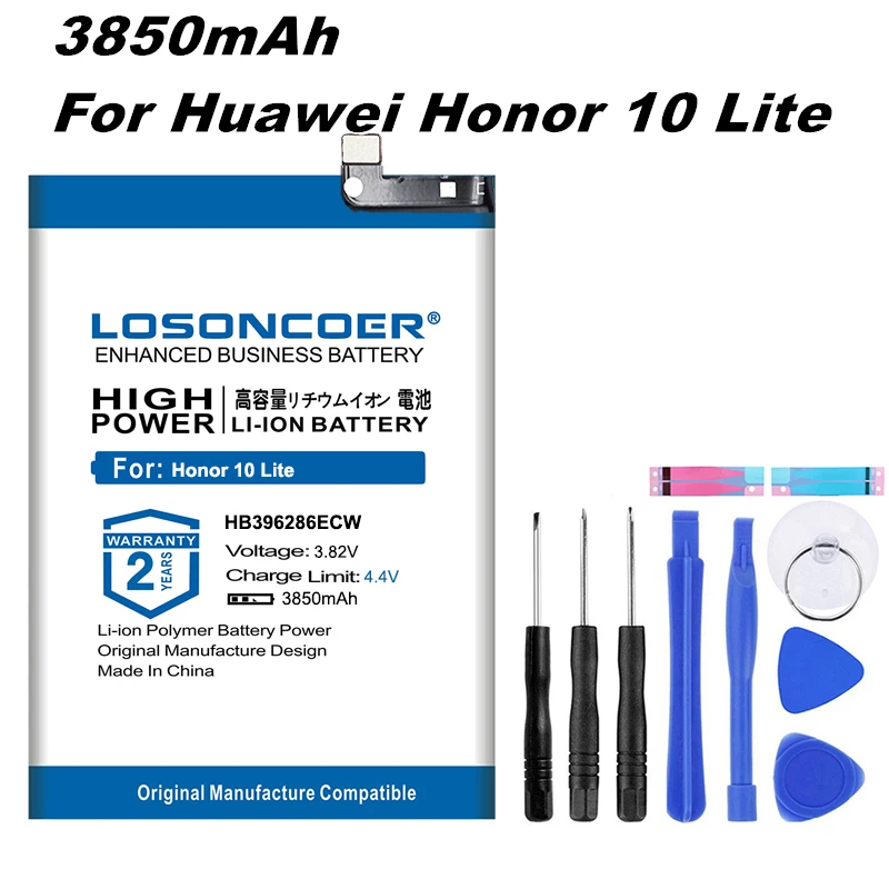 LOSONCOER HB396286ECW 3850 мАч аккумулятор для Huawei Honor 10 Lite Honor10 POT L21 AL00 P Smart 2019