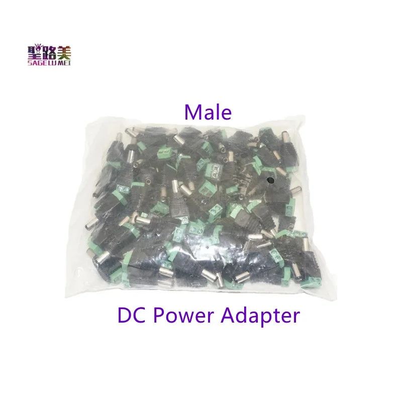 100pcs/pack 5.5mm x 2.1mm Male Female Connector easy DC Power Adapter Plug For CCTV Camera 5050 3528 Single Color LED Lamp strip |