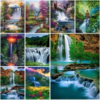 5d diy diamond painting waterfall river full square diamond embroidery tree landscape rhinestone mosaic pictures art home decor